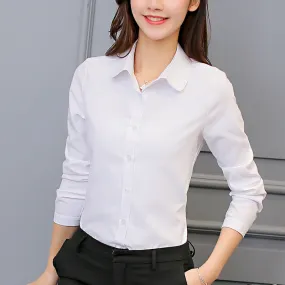 2021 Korean Women's Cotton Shirts Long Sleeve S-5XL