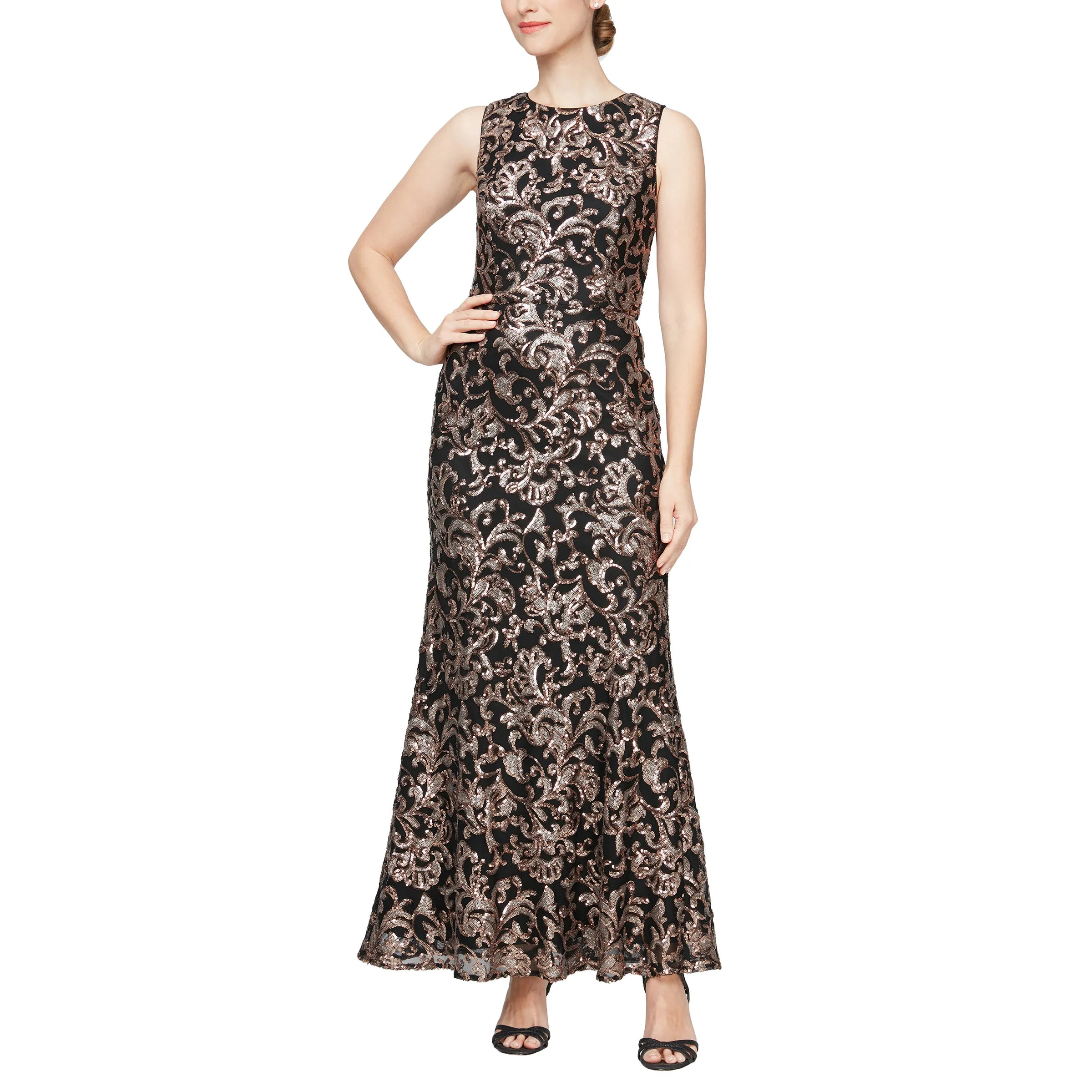 Alex Evenings 8196911 Long Sleeveless Formal Dress