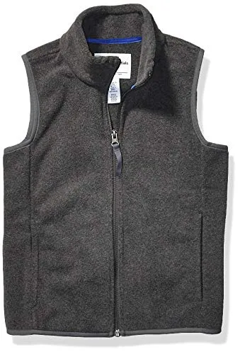 Amazon Essentials Boys' Polar Fleece Vest, Black, Small