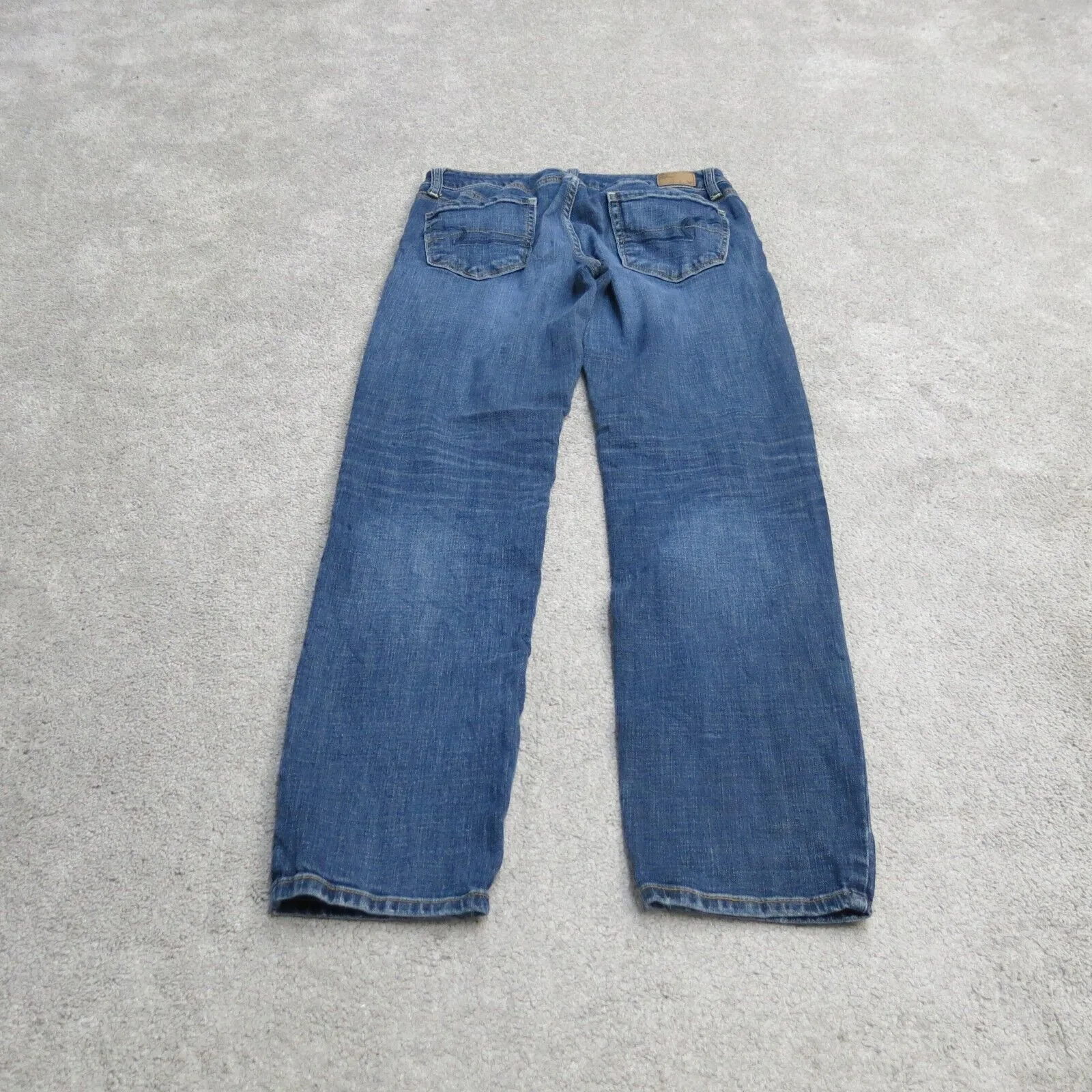 American Eagle Jeans Womens 6 Short Blue Denim Stretch Straight Low Rise Cotton