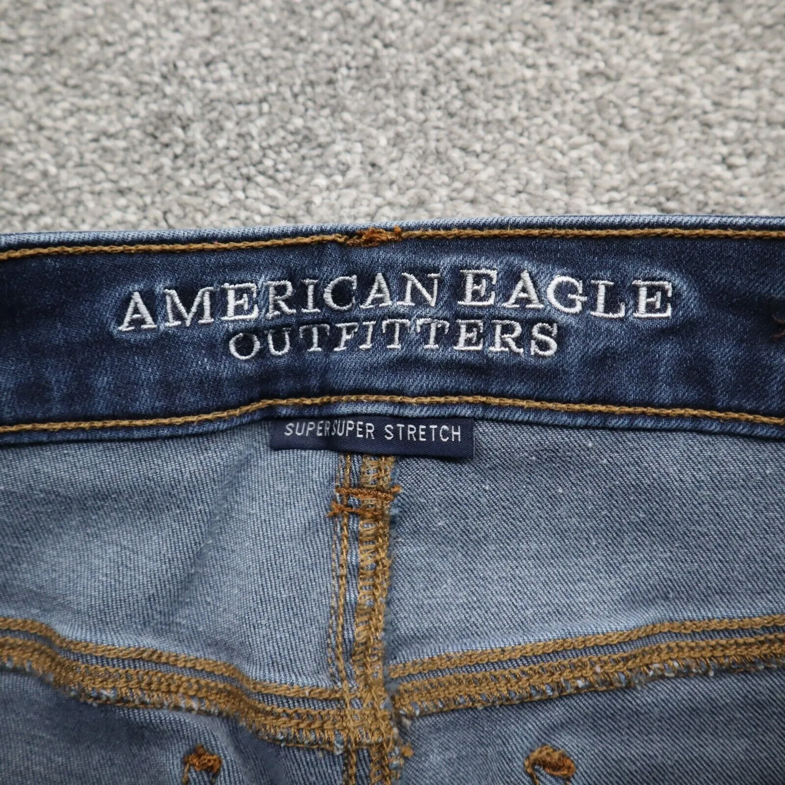 American Eagle Outfitters Women Skinny Jeans Super Stretch Mid Rise Blue Size 6