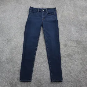 American Eagle Outfitters Women Skinny Jeans Super Stretch Mid Rise Blue Size 6