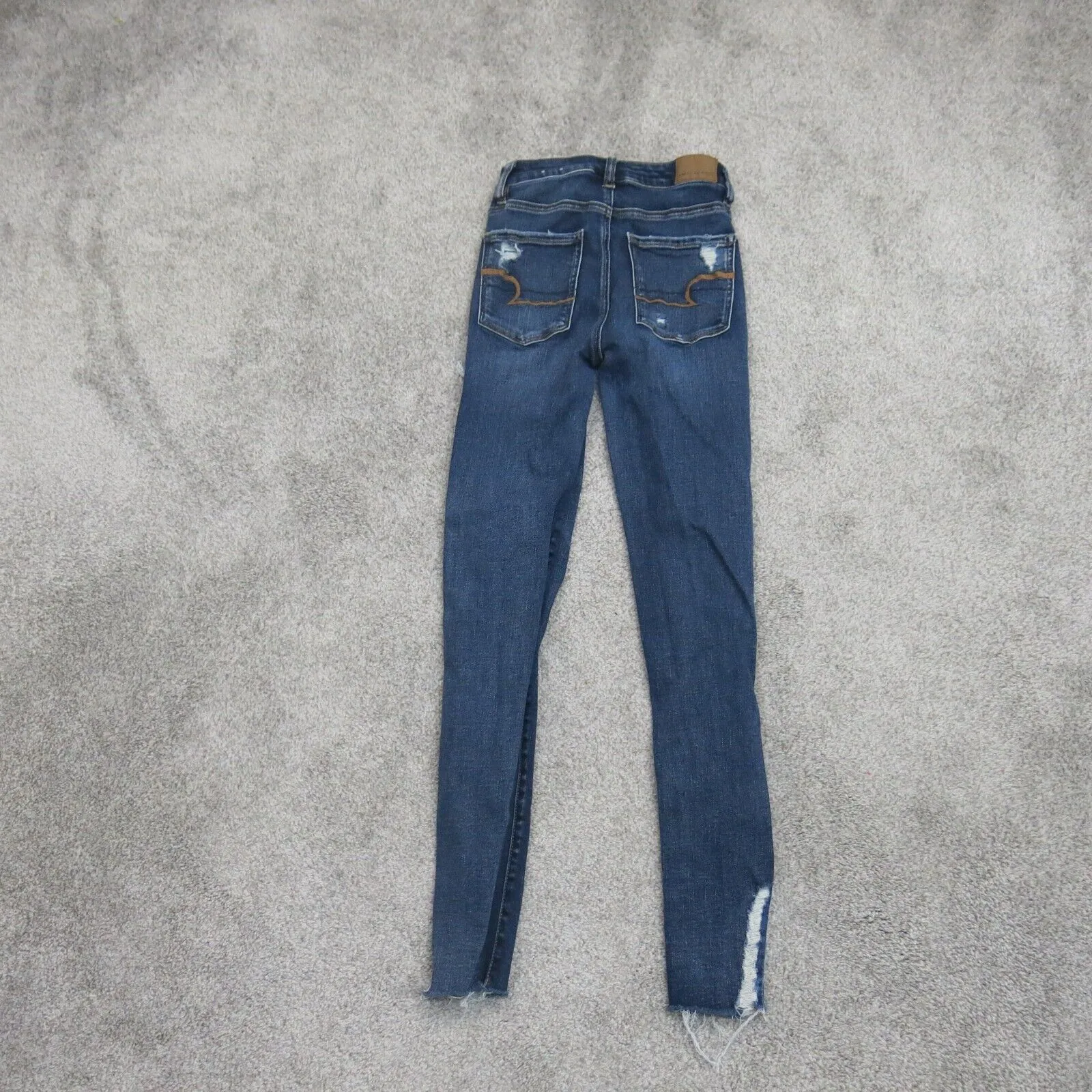 American Eagle Women Next Level Stretch Skinny Jeans Distressed Blue Size 00Reg