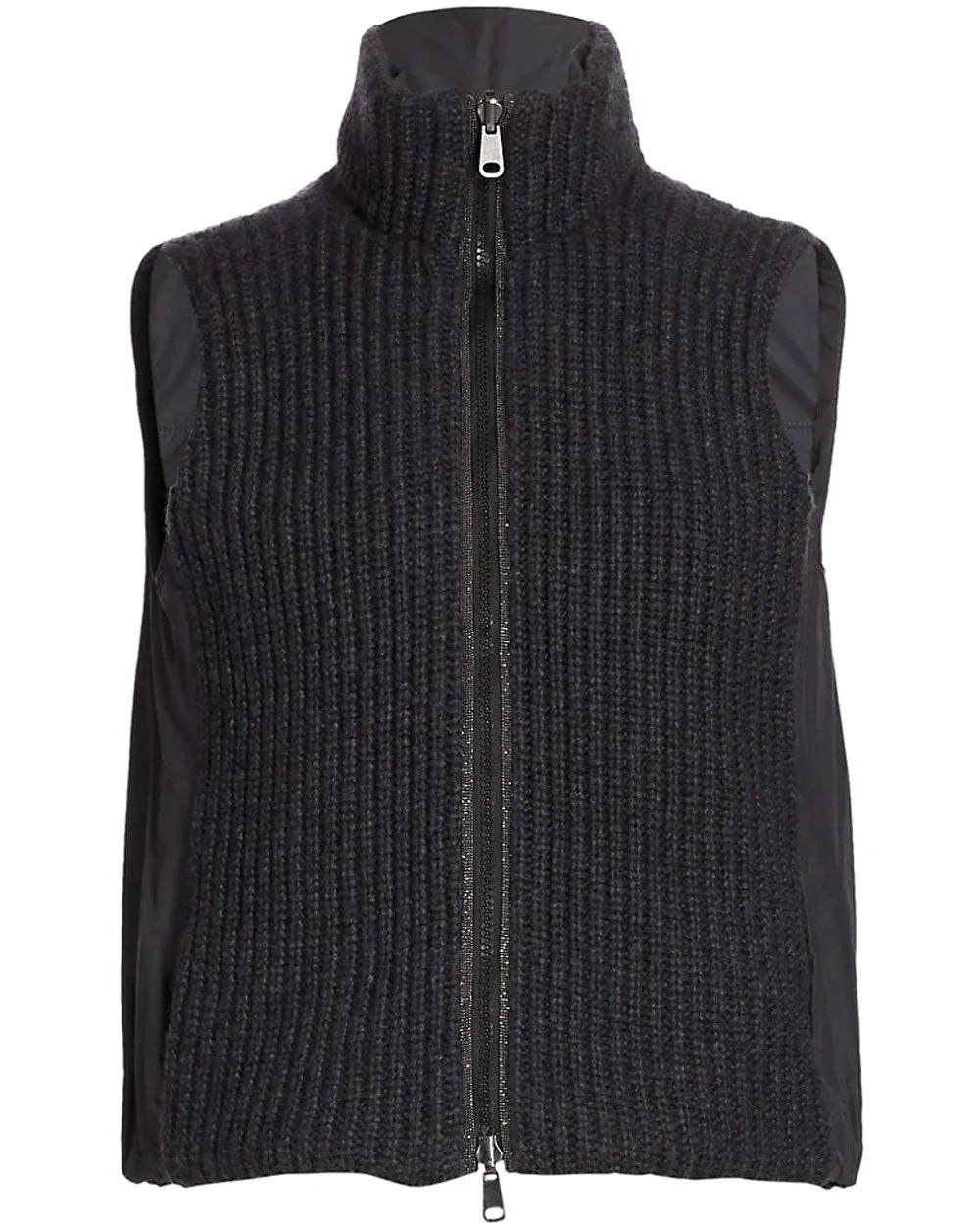 Anthracite Nylon Knit Reversible Vest