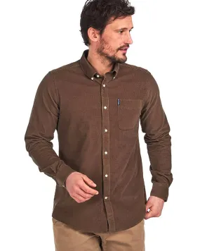 Barbour Cord 2 Cordoroy Button Down Collar Tailored Button Up Shirt In Brown