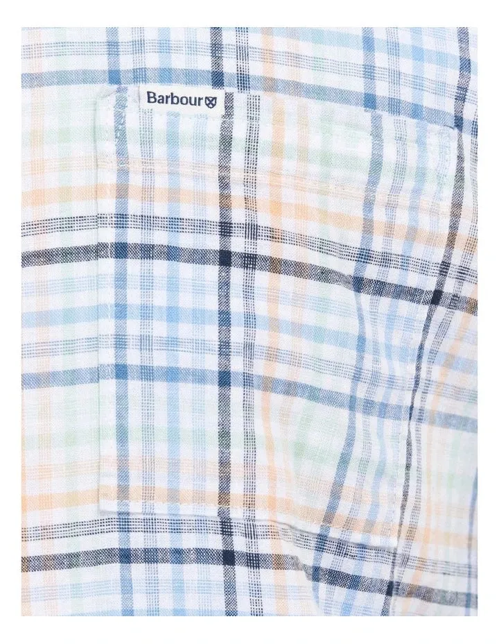 Barbour Starmer Summer Button Down Collar Short Sleeve Tailored Fit Shirt In Mint