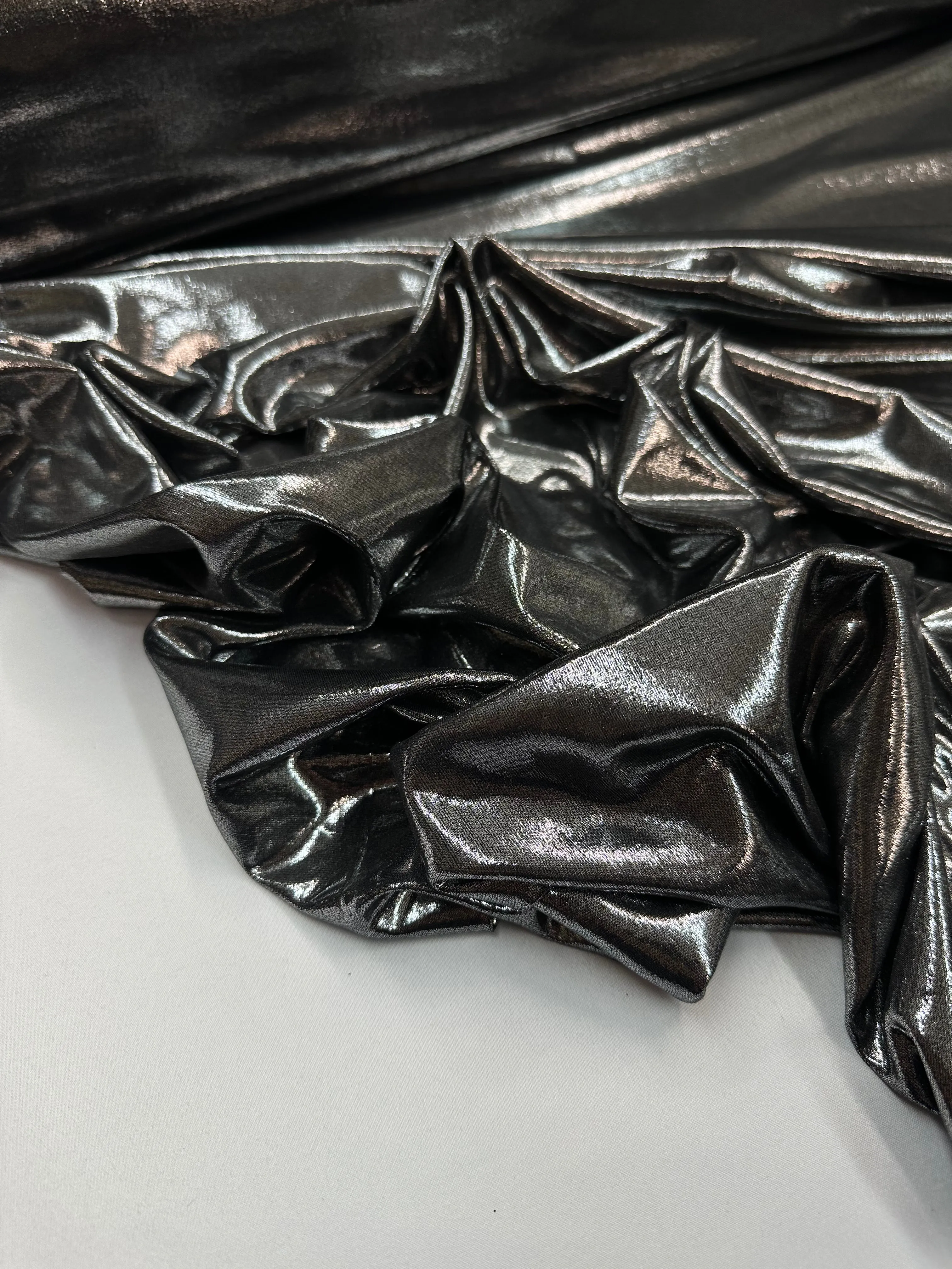 Bijou liquid Foil Spandex - Black Silver