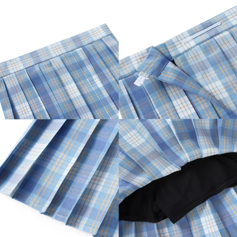 [Blue Sea] JK vintage plaid uniform skirt