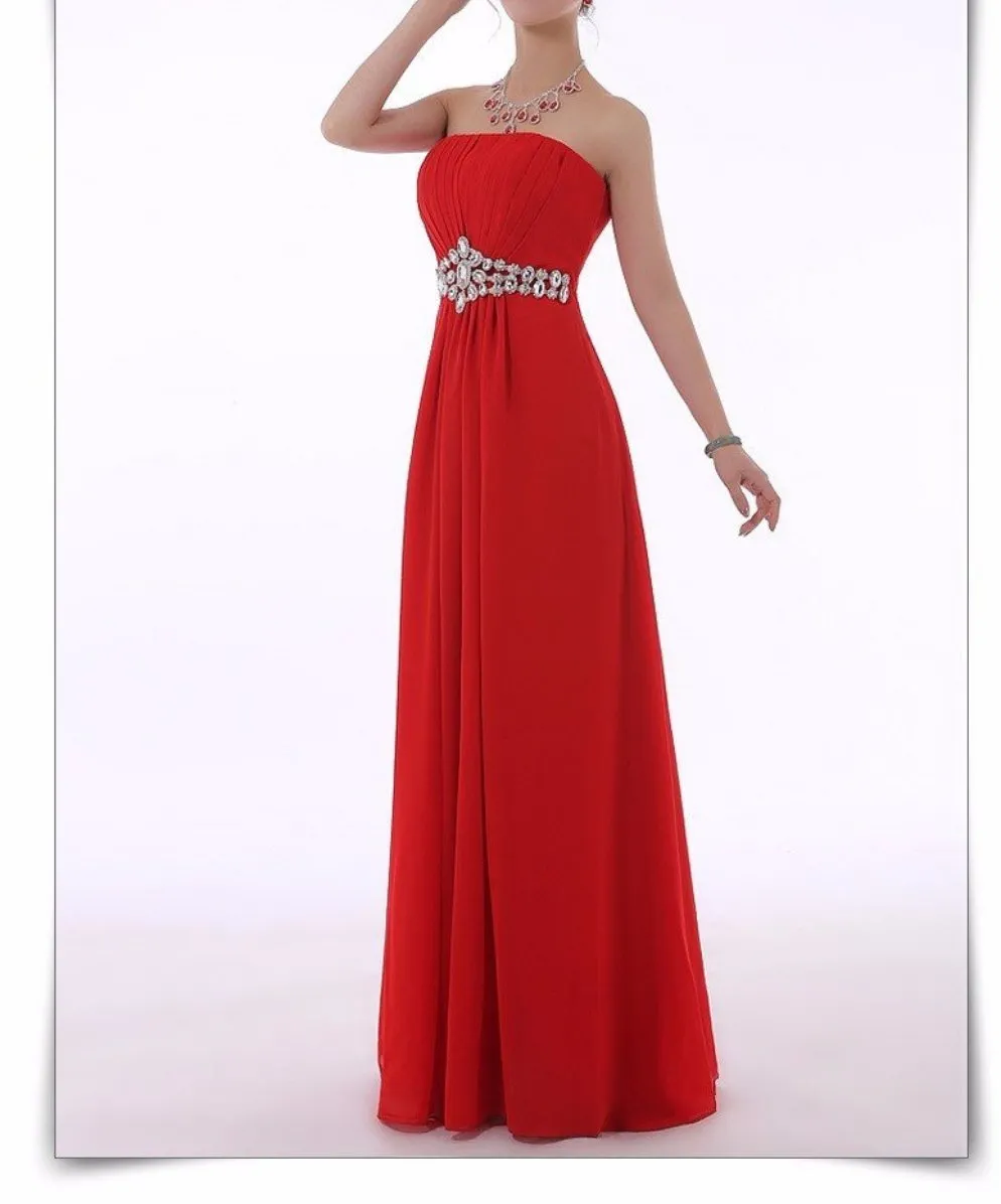 Crystal Chiffon Bridesmaid Evening Dresses at Bling Brides Bouquet online Bridal Store