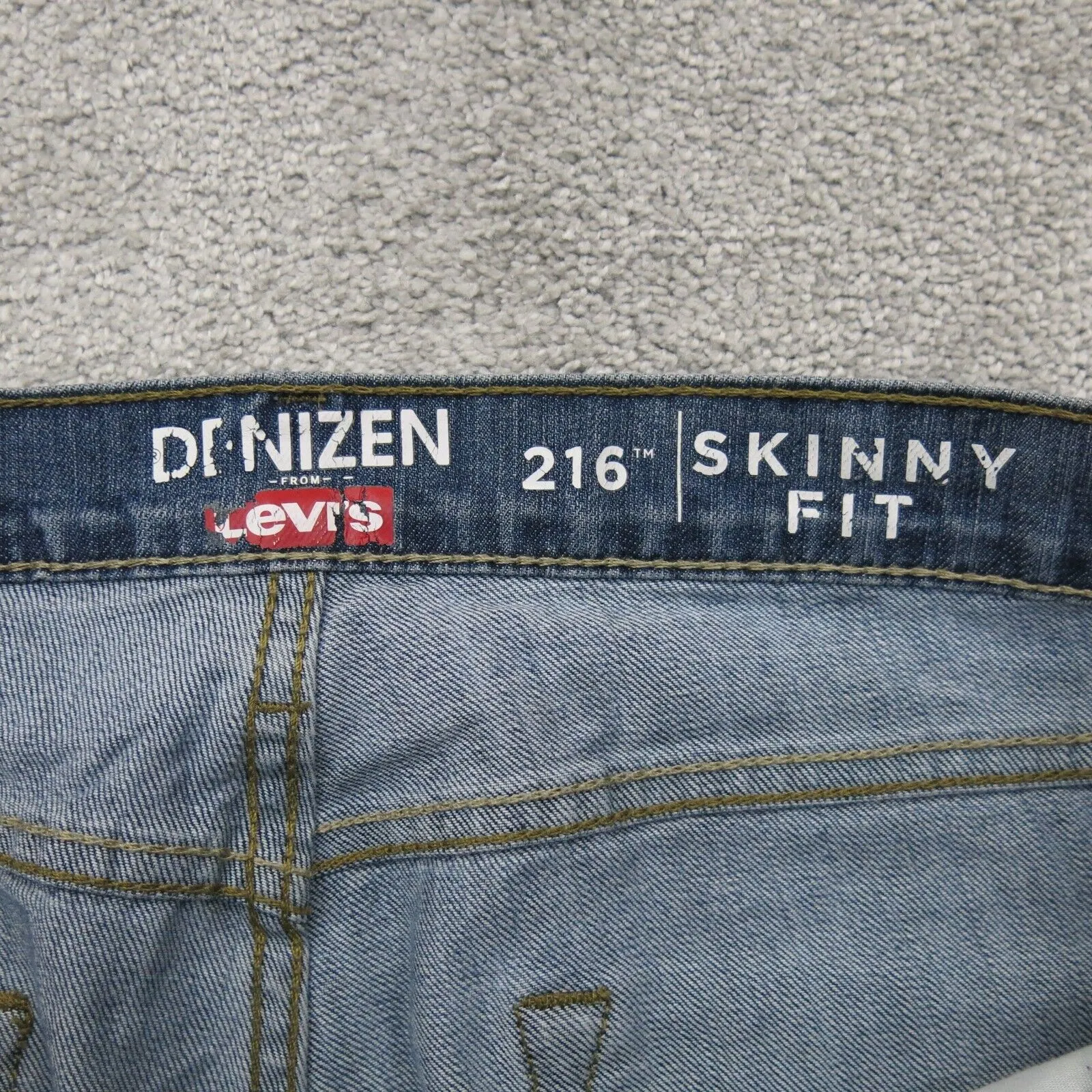 Denizen Levis 216 Mens Skinny Fit Leg Jeans Mid Rise Pockets Blue Size W36XL32