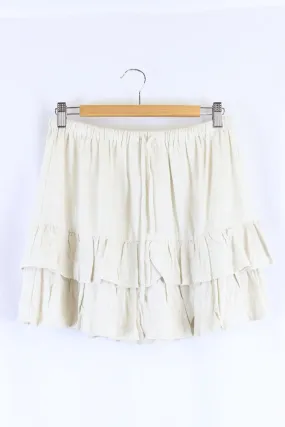 Don't Ask Amanda Beige Ruffle Skirt M