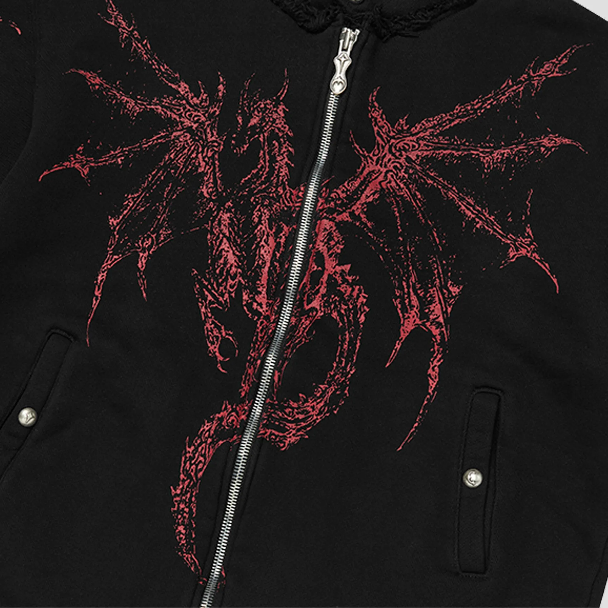 DRAGON STUD ZIP-UP HOODIE