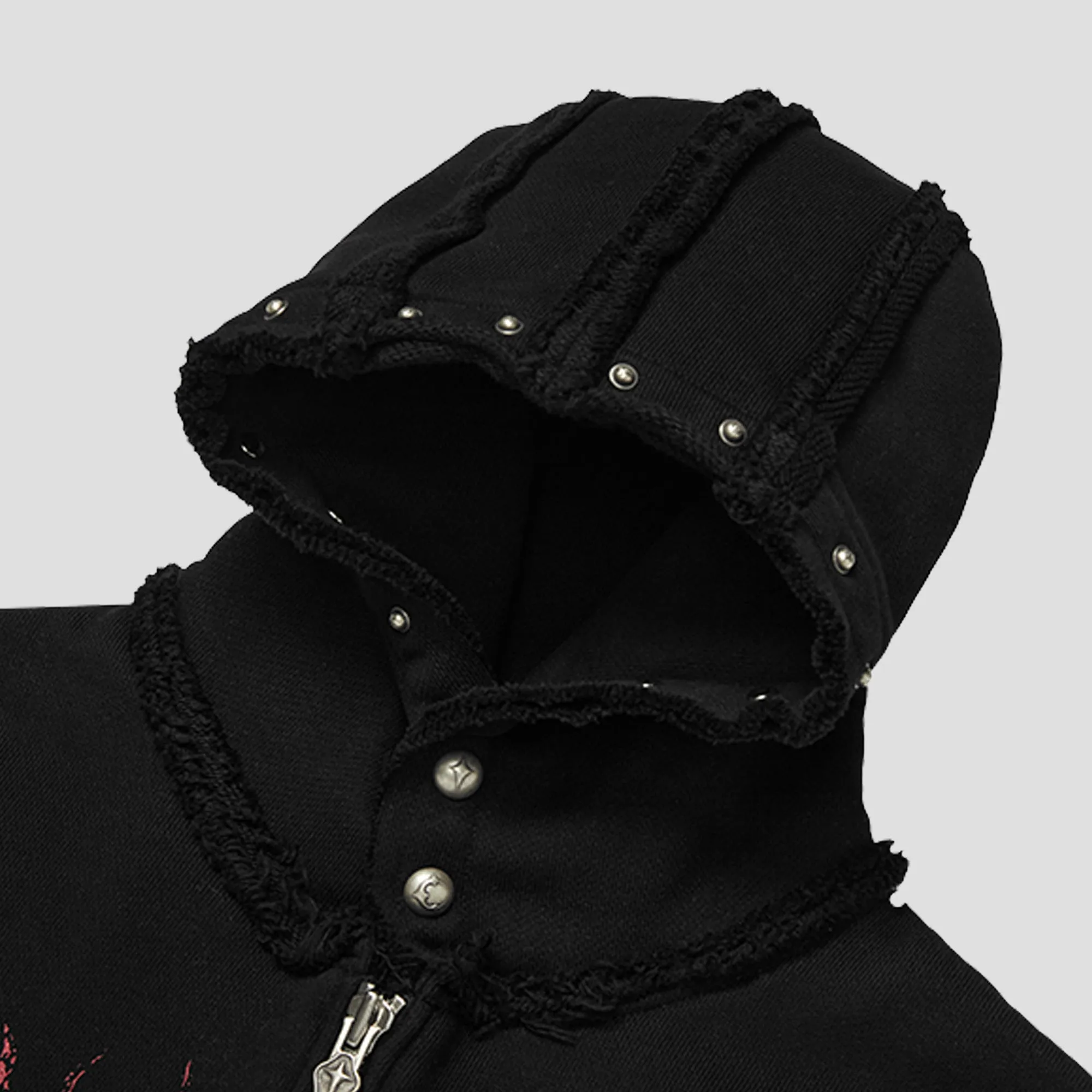 DRAGON STUD ZIP-UP HOODIE