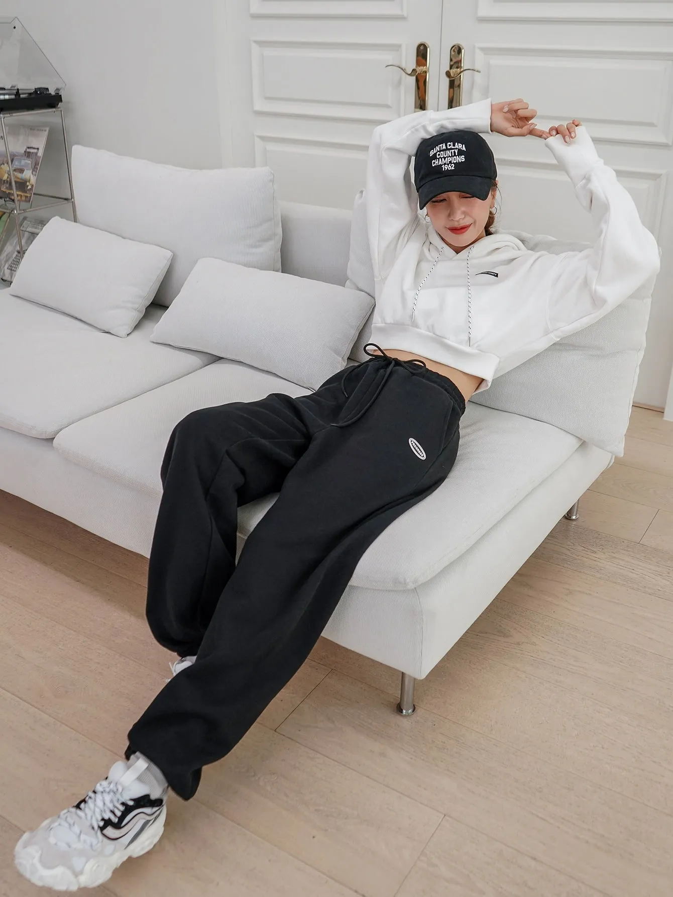 Drawstring High Waist Long Women Sweatpants