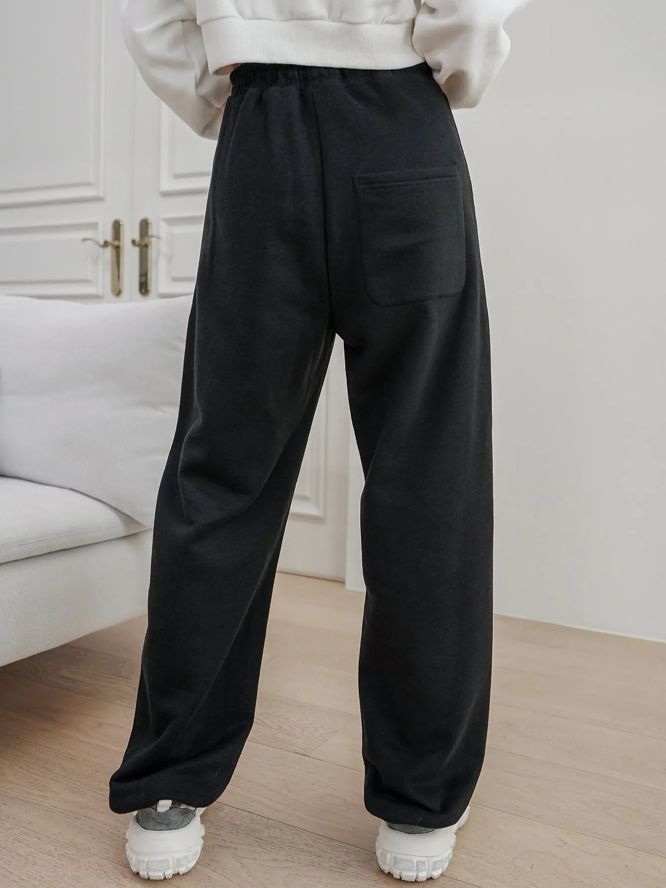 Drawstring High Waist Long Women Sweatpants