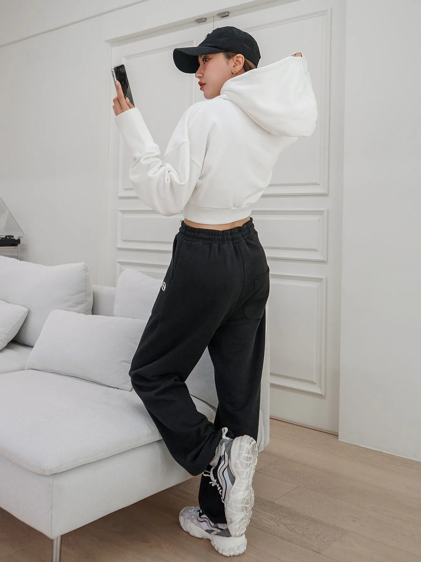 Drawstring High Waist Long Women Sweatpants