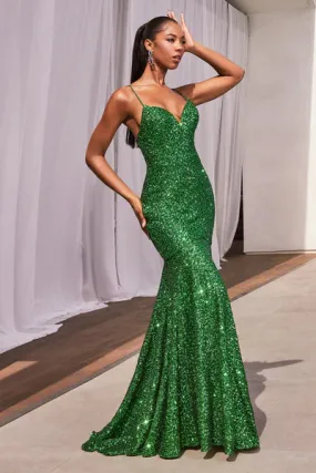 Emerlad Fitted Sequin Mermaid Gown