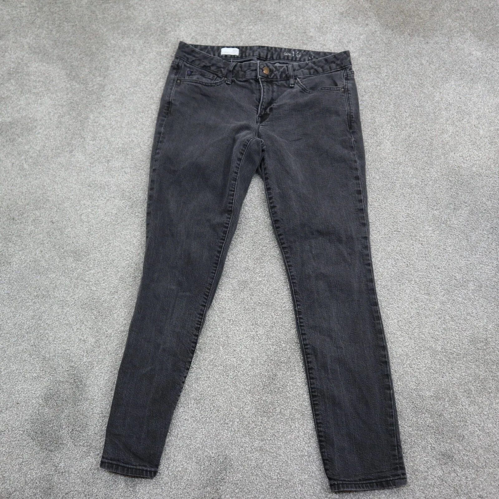 Gap 1908 Womens Always Skinny Jeans Mid Rise Flat Front Pockets Black Size 30R