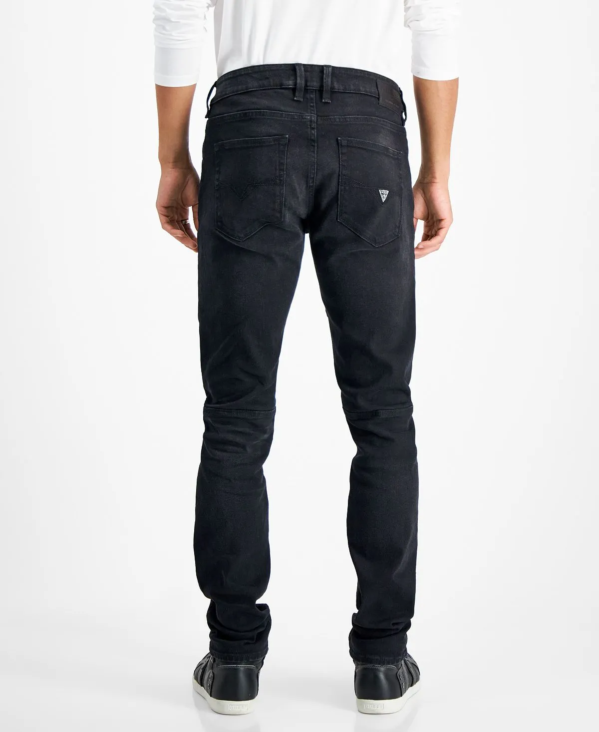 GUESS Men's Eco-Slim Tapered Biker Jeans