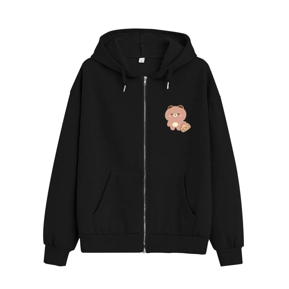 Hard Workin Boberu the Bear Soft Zip-Up Hoodie