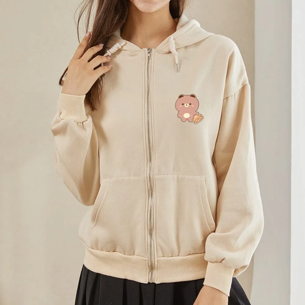 Hard Workin Boberu the Bear Soft Zip-Up Hoodie