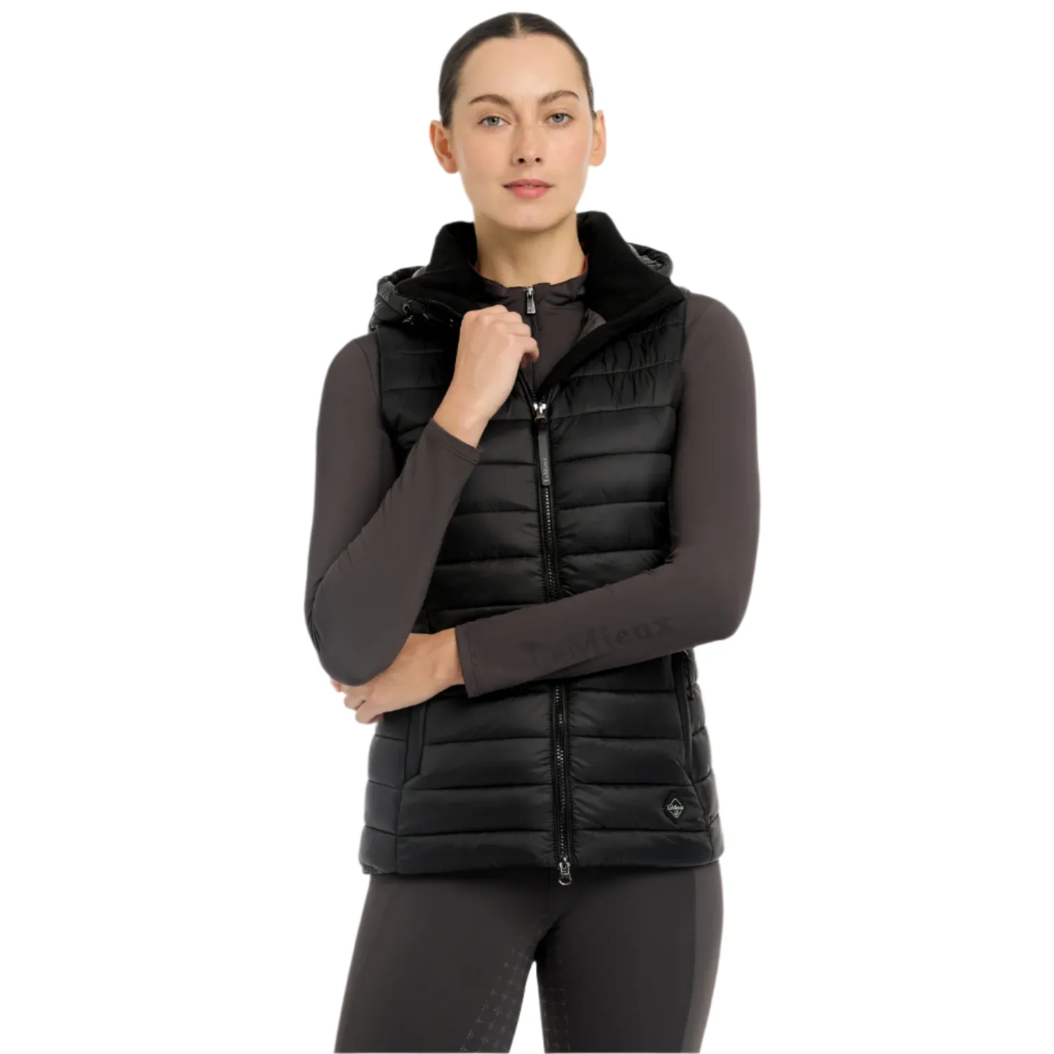 LeMieux Tilly Ladies Hooded Puffer Vest, Black