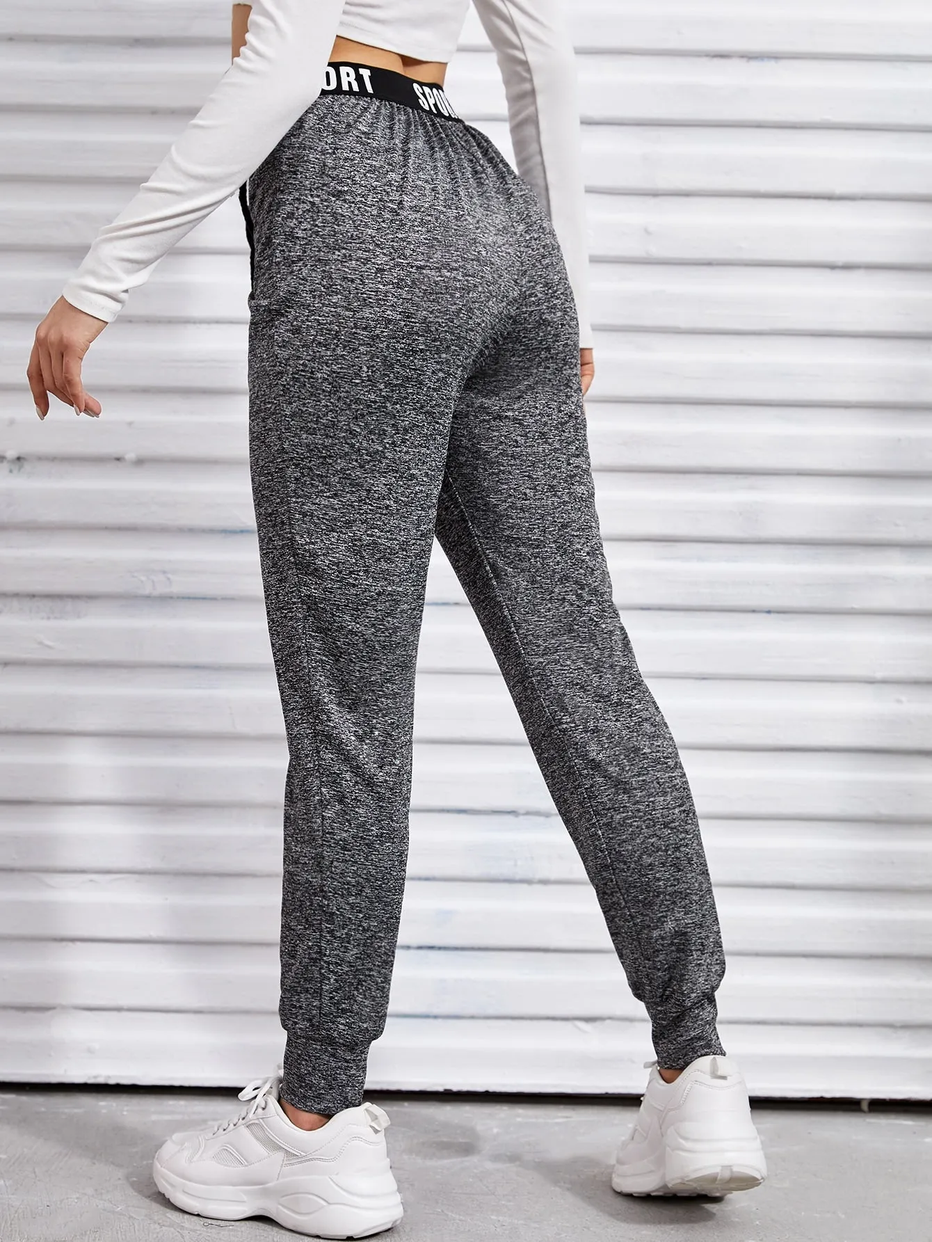 Letter Knot High Waist Long Women Sweatpants