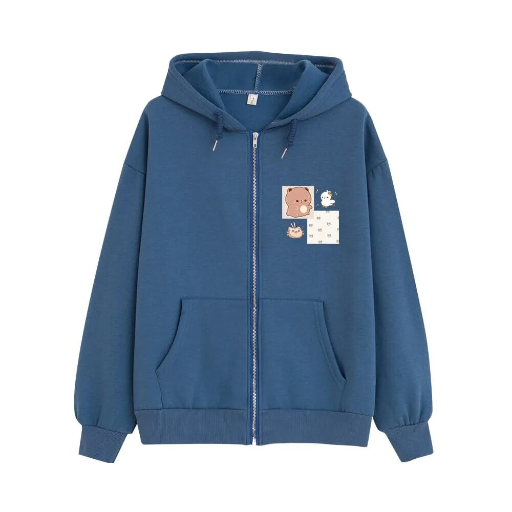 Lovin Boberu the Bear and Friends Soft Zip-Up Hoodie