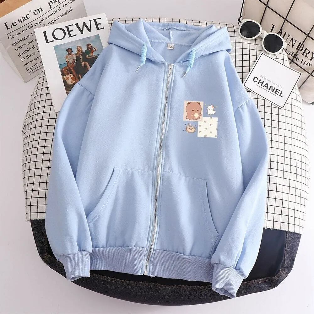 Lovin Boberu the Bear and Friends Soft Zip-Up Hoodie