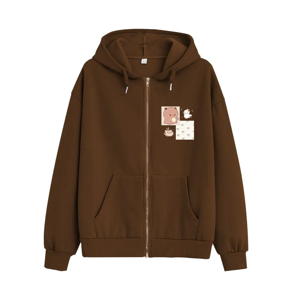 Lovin Boberu the Bear and Friends Soft Zip-Up Hoodie