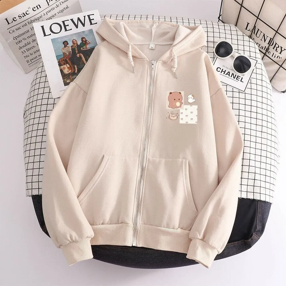 Lovin Boberu the Bear and Friends Soft Zip-Up Hoodie