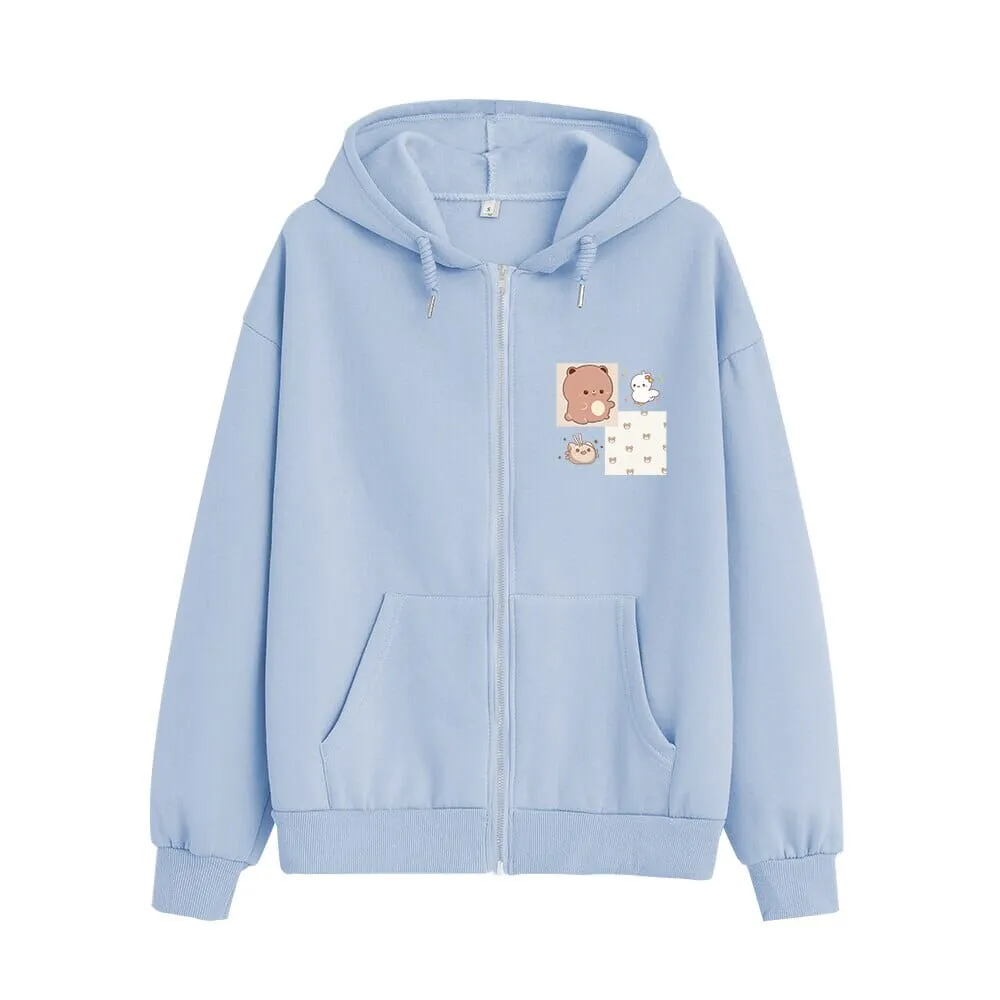 Lovin Boberu the Bear and Friends Soft Zip-Up Hoodie