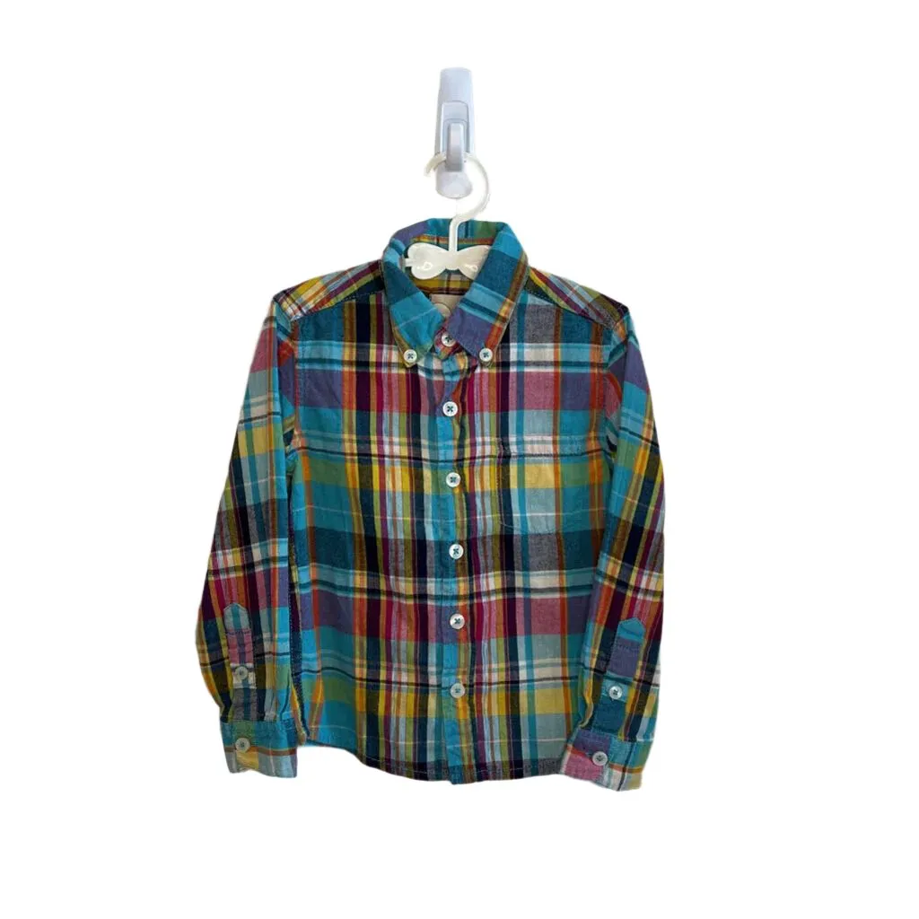 LS Button Up Plaid Shirt