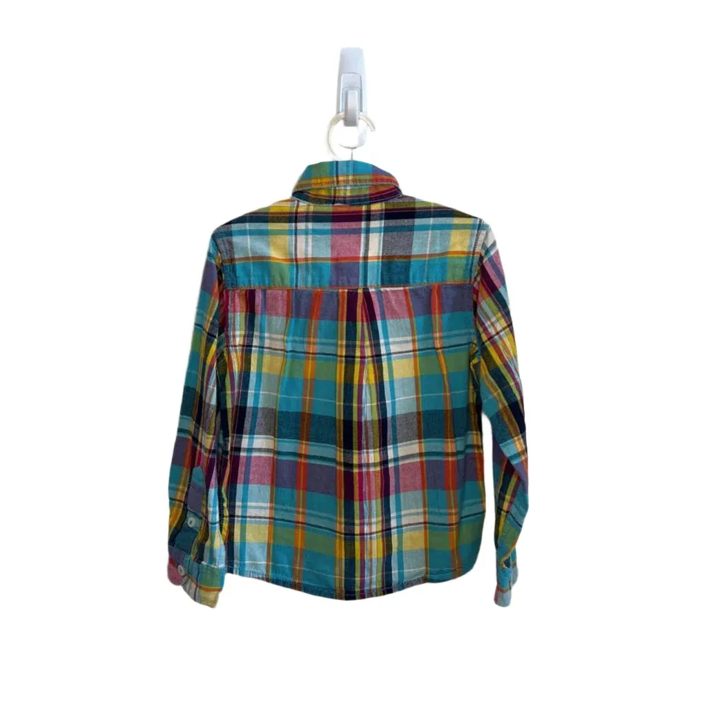 LS Button Up Plaid Shirt