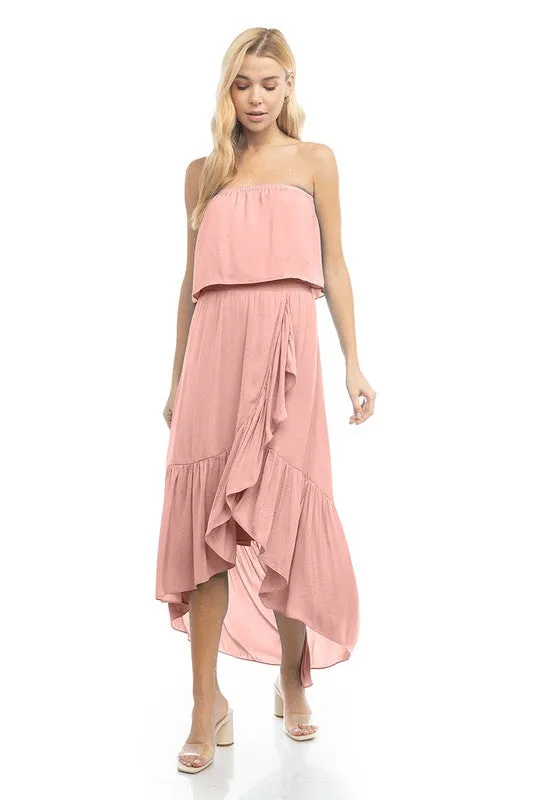 Maxi Hi-Low Strapless Dress