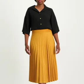 Mustard Pleated Skirt