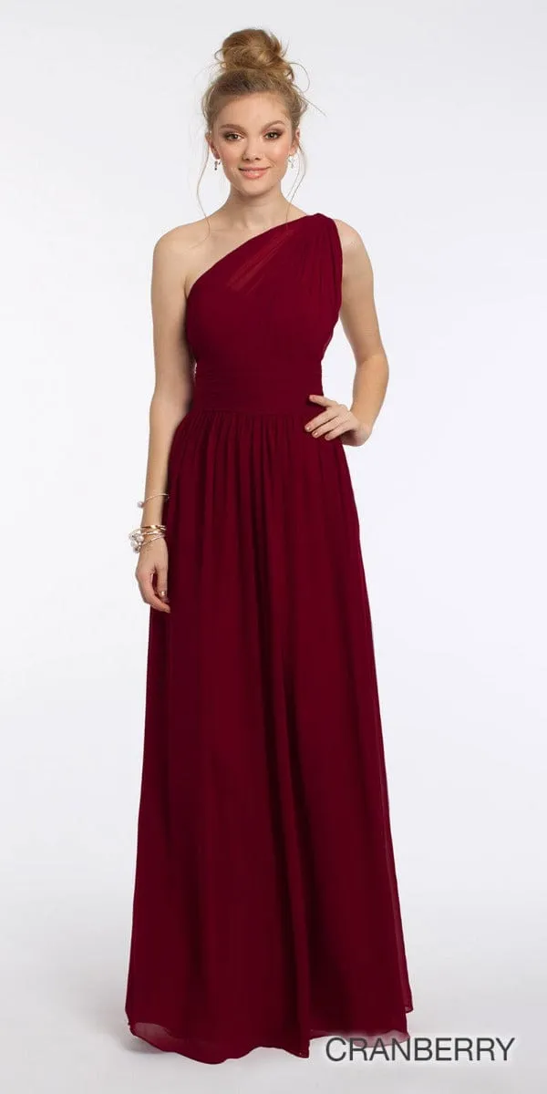 One Shoulder Illusion Bridesmaid Dress - Petite