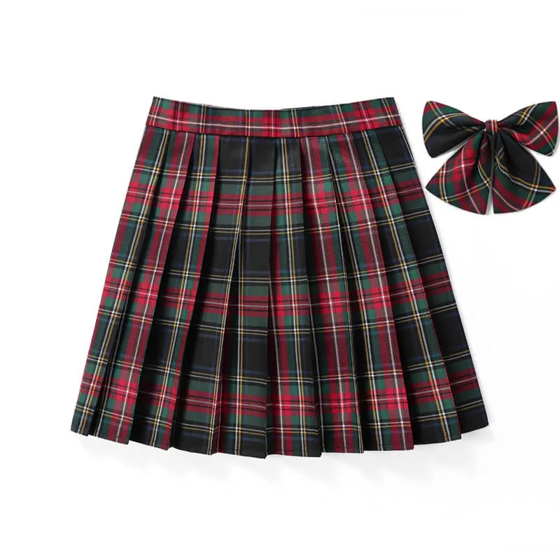 [Red Green] JK vintage plaid uniform skirt