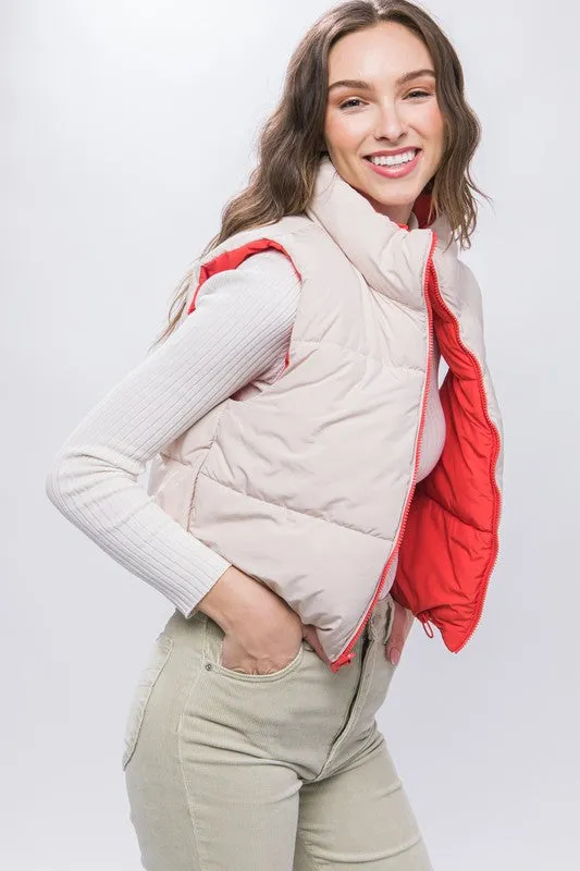 Reversible Cropped Puffer Vests - 6 Colors!