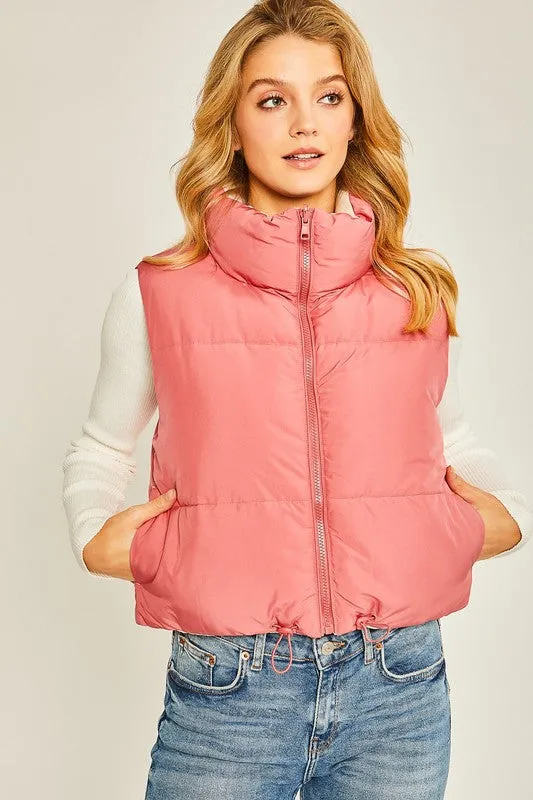 Reversible Cropped Puffer Vests - 6 Colors!