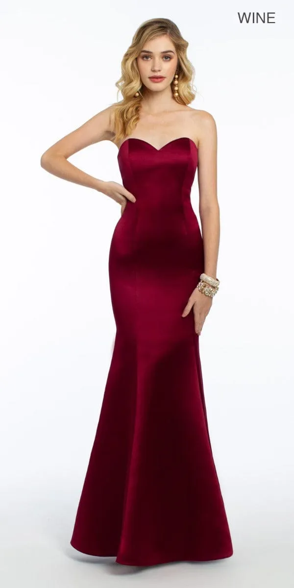 Satin Strapless Mermaid Dress - Missy