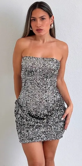 Shimmering Style Sequins Mini Dress