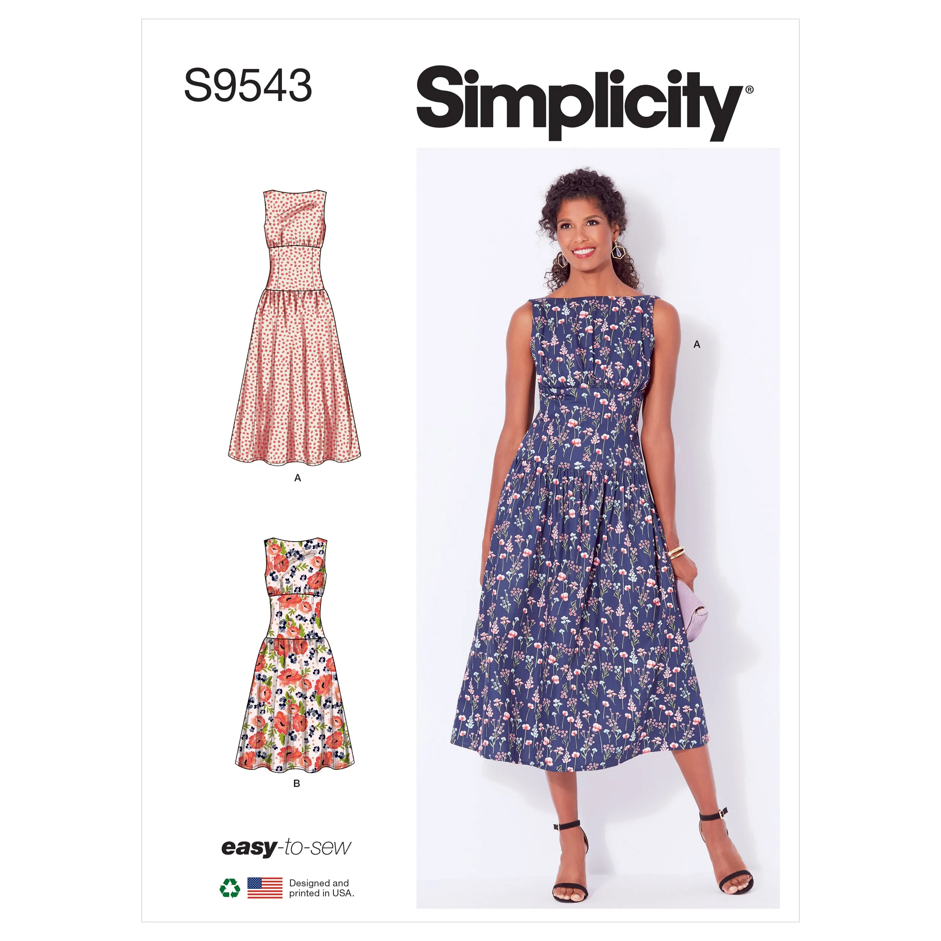 Simplicity pattern 9543 Midi or Knee Length Dresses