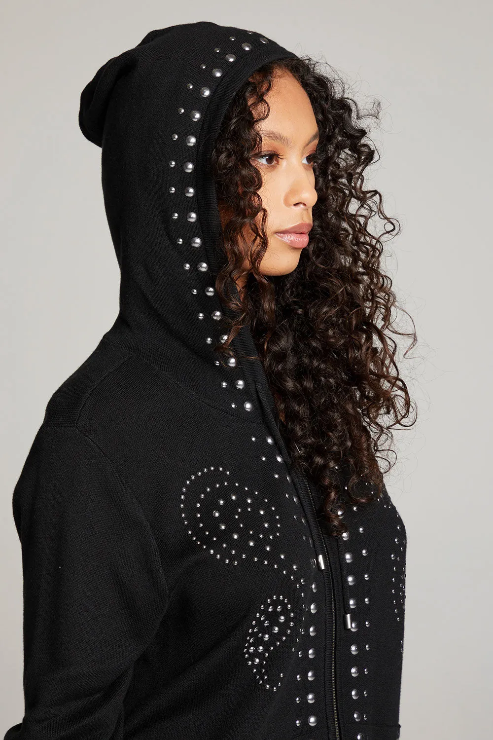 Studded Zip Up Hoodie