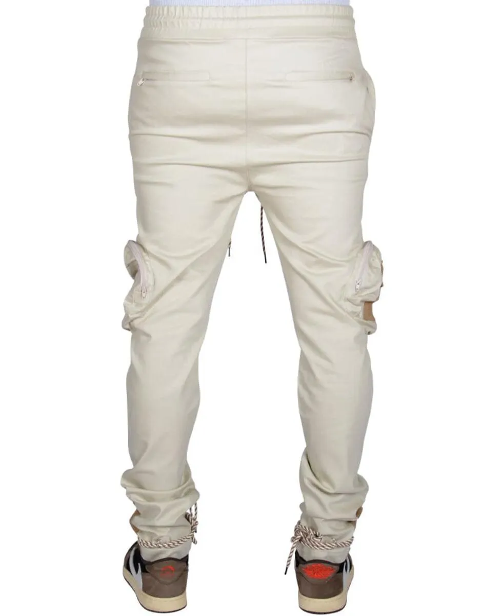 THC Soul Round Pocket Cargo Pants Joggers (Unbleached Cotton)