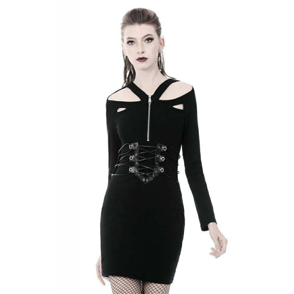 Women's Punk Bandage Waist Fitted Dresses