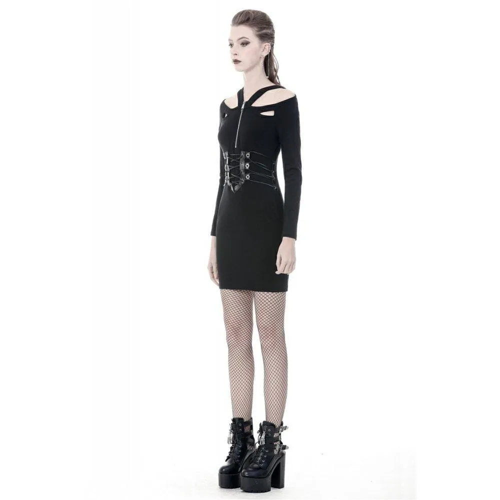 Women's Punk Bandage Waist Fitted Dresses