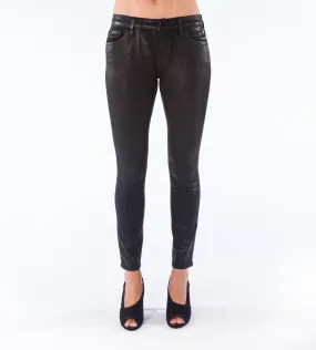 Women's Skinny Fit in Coated Black